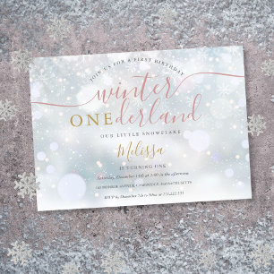 Invitación de cumpleaños número uno Winter Onederl