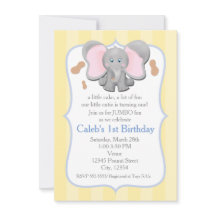 Invitación de cumpleaños o baby shower de elefante