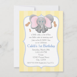 Invitación de cumpleaños o baby shower de elefante