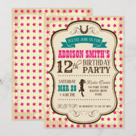 Invitación de cumpleaños occidental de Cowgirl