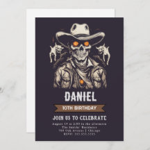 Invitación de cumpleaños occidental de Zombie Hall