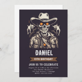 Invitación de cumpleaños occidental de Zombie Hall