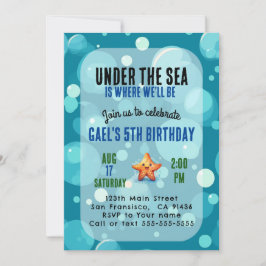 Invitación de cumpleaños Océano bajo el mar