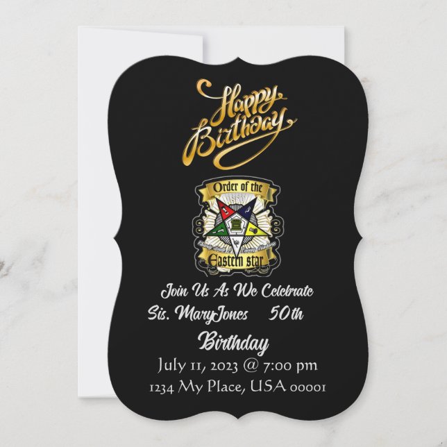 Invitación de cumpleaños OES (Anverso)