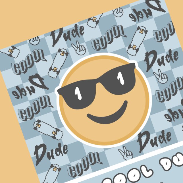 Invitación de cumpleaños One Cool Dude Retro Azul (Subido por el creador)