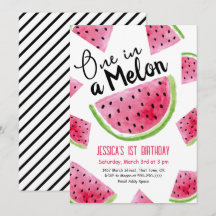 Invitación de cumpleaños One in a Melon