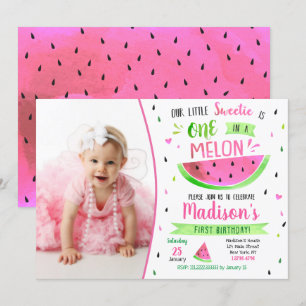 Invitación de cumpleaños One in a Melon
