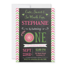 Invitación de cumpleaños One Sweet Melon 1st