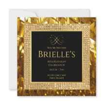 Invitación de cumpleaños Opulence Minivites Gold