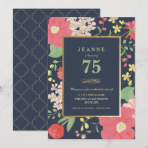 Invitación de cumpleaños - Oro, elegancia floral