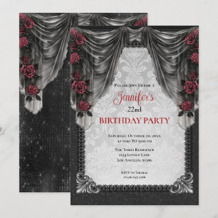 Invitación de cumpleaños oscura gótica