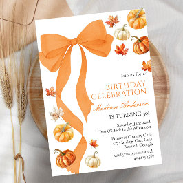 Invitación de cumpleaños otoñal coquette