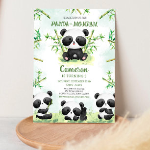 Invitación de cumpleaños Panda-monium Panda