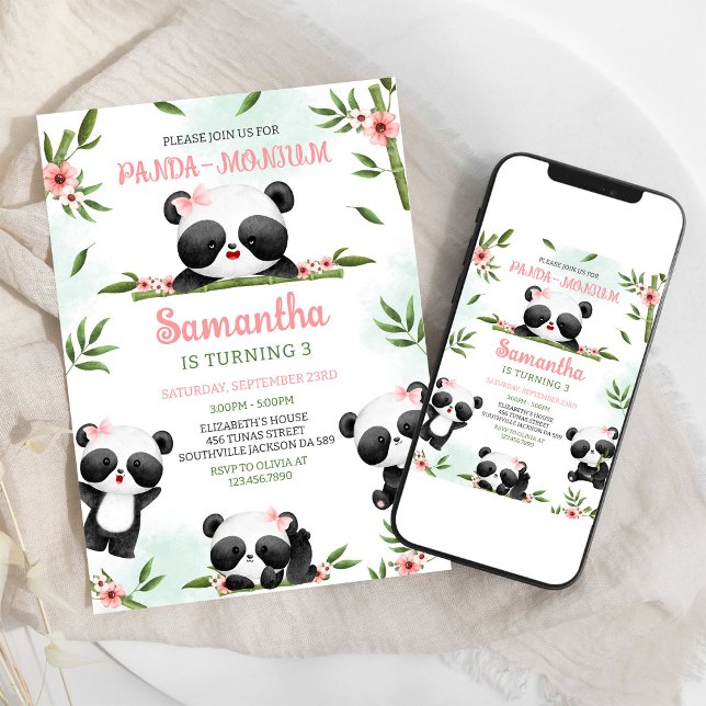 Invitación de cumpleaños Panda-monium Panda (Subido por el creador)