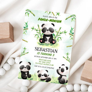 Invitación de cumpleaños Panda Panda-monium