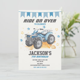 Invitación de cumpleaños para 4 ruedas / Cuadricic