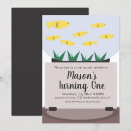 Invitación de cumpleaños para acuario de peces mod