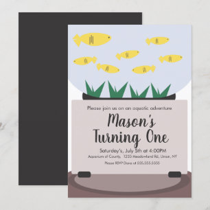 Invitación de cumpleaños para acuario de peces mod