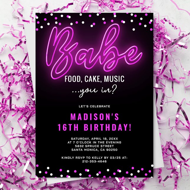 Invitación de cumpleaños para adolescente Babe Neo (Subido por el creador)