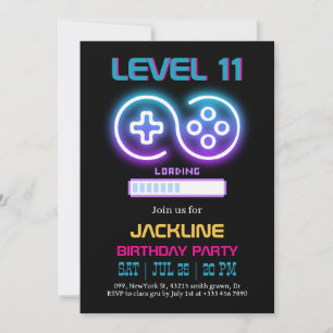 Invitación de cumpleaños para adolescente gamer