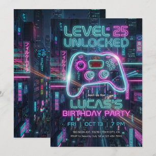 Invitación de cumpleaños para adolescente jugador