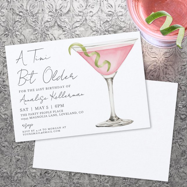 Invitación de Cumpleaños para Adulto Un Poco Mayor (Tini Bit Older Adult Birthday Party Invitation)