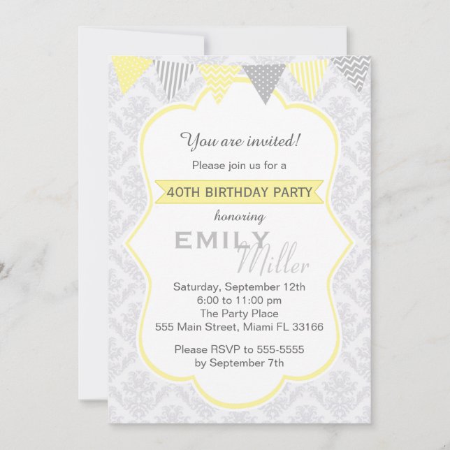 Invitación de cumpleaños para adultos adultos de c (Anverso)