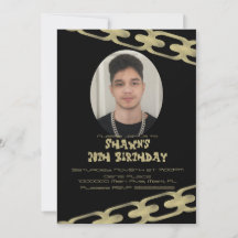 Invitación de Cumpleaños para Adultos con Cadena d