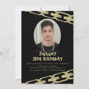 Invitación de Cumpleaños para Adultos con Cadena d