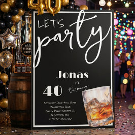 Invitación de cumpleaños para adultos con Whiskey