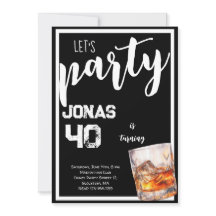 Invitación de cumpleaños para adultos con Whiskey