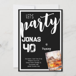 Invitación de cumpleaños para adultos con Whiskey