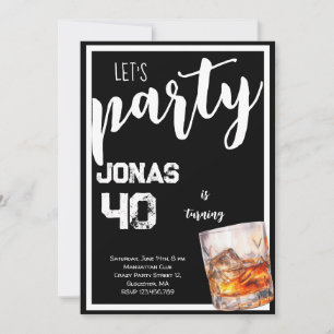 Invitación de cumpleaños para adultos con Whiskey