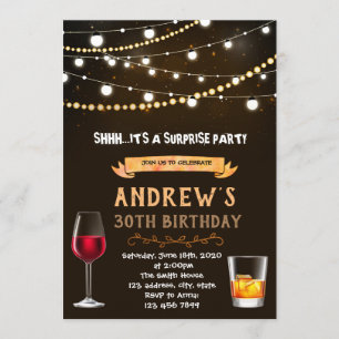 Invitación de cumpleaños para adultos del vino