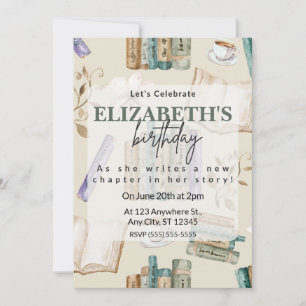 Invitación de Cumpleaños para Amante de los Libros