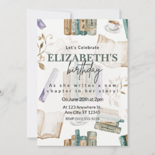 Invitación de Cumpleaños para Amante de los Libros