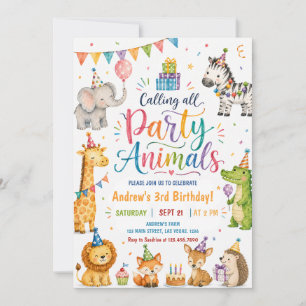 Invitación de cumpleaños para amantes de los anima