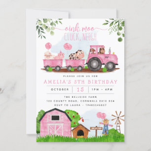 Invitación de cumpleaños para animales de corral d