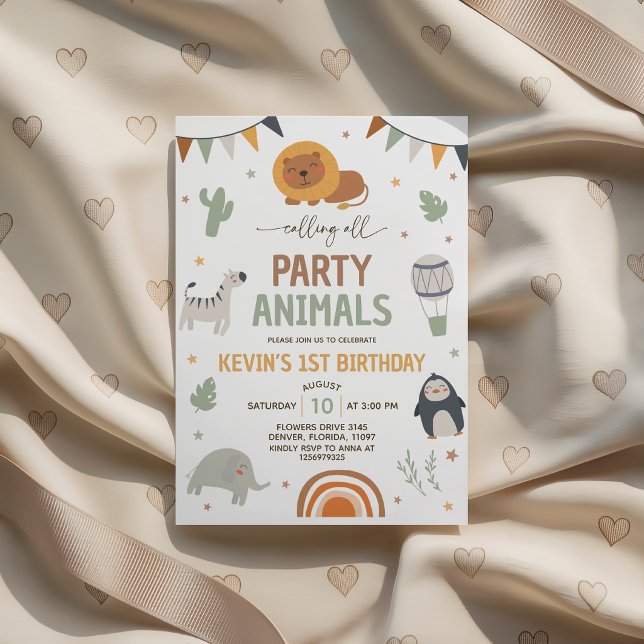 Invitación de cumpleaños para animales de fiesta d (Subido por el creador)