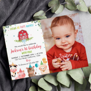 Invitación de cumpleaños para animales de granja