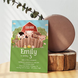 Invitación de cumpleaños para animales de granja