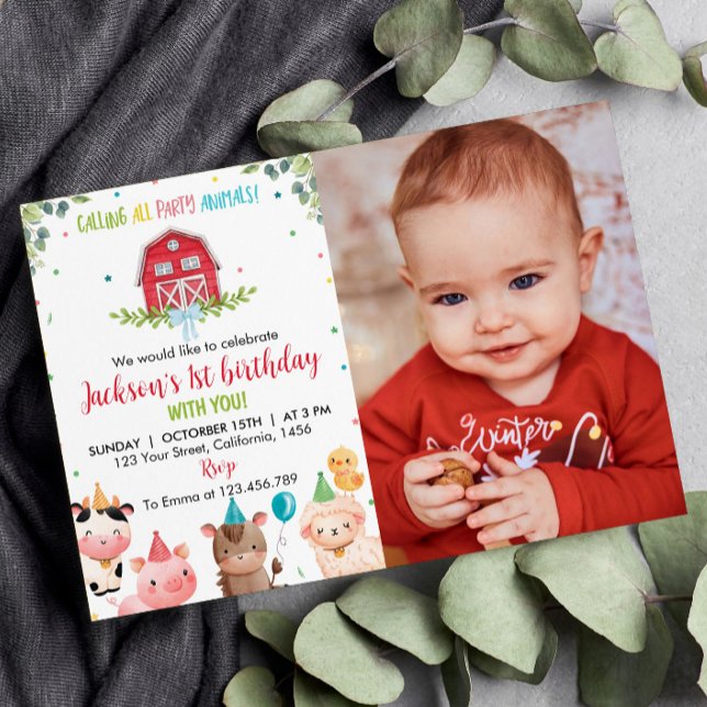 Invitación de cumpleaños para animales de granja (Subido por el creador)