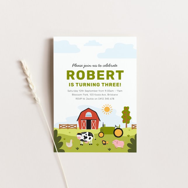 Invitación de cumpleaños para animales de granja d (Subido por el creador)