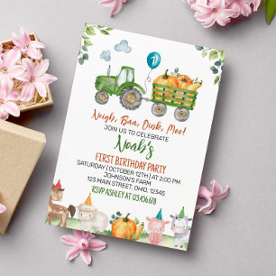Invitación de cumpleaños para animales de la granj