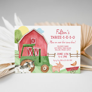 Invitación de cumpleaños para animales de la granj