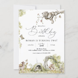 Invitación de cumpleaños para animales del bosque