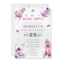 Invitación de cumpleaños para astronautas espacial