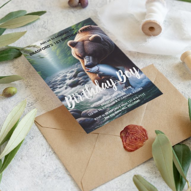 Invitación de cumpleaños para atrapar osos majestu (Subido por el creador)