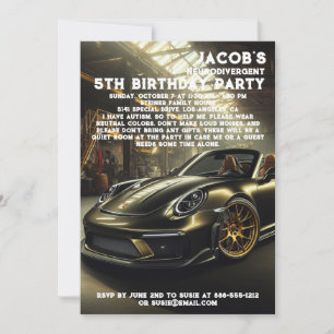 Invitación de cumpleaños para autistas neurodiverg