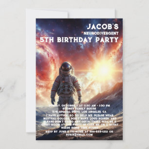 Invitación de cumpleaños para autistas neurodiverg